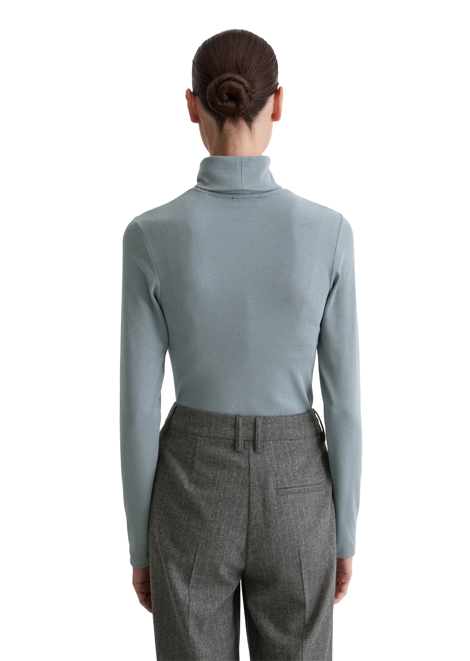 Dünner Strickpullover mit Rollkragen - 857-slate blue - Blau