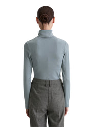 Dünner Strickpullover mit Rollkragen - 857-slate blue - Blau