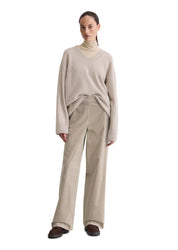 Strickpullover aus Schurwolle - 915-chalky mauve melange - Beige