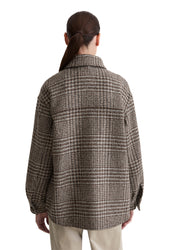 Hemdjacke aus Wollmix - W99-multi/ glen check - Braun