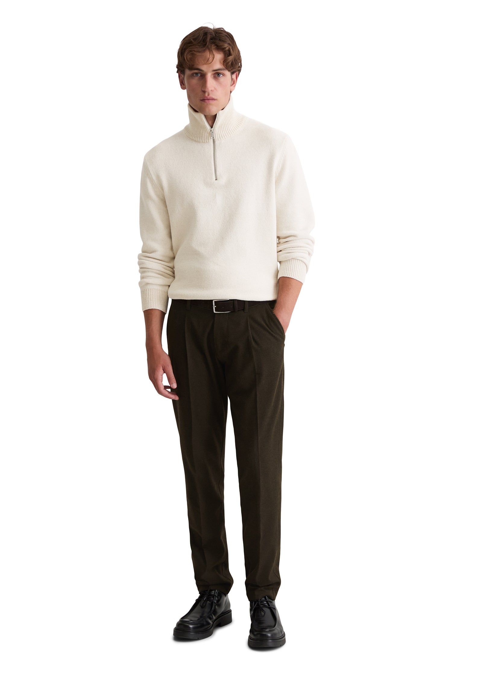 Troyer aus Wollmix Regular Fit - 152-white cotton - Creme