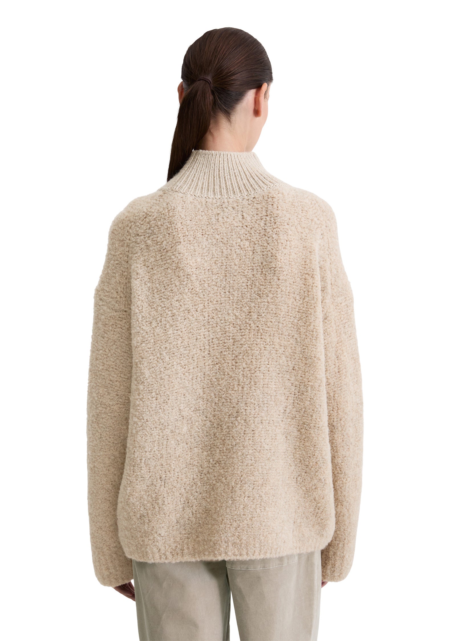 Strickpullover aus Bouclé - 915-chalky mauve melange - Beige
