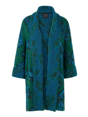 Strickjacke gemustert aus Wollmix - 556 - Grün