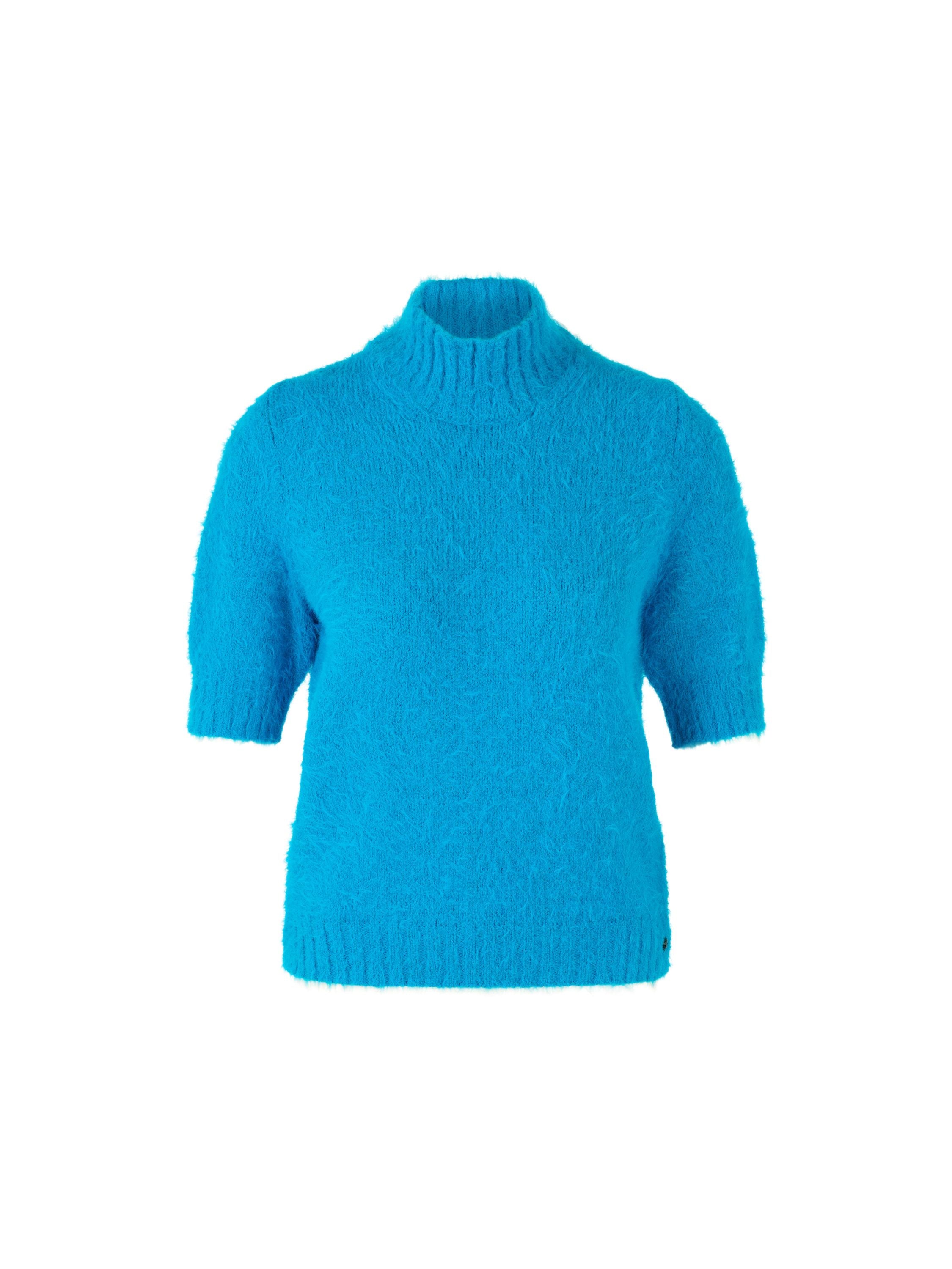 Strick-T-Shirt aus Wollmix - 345 - Blau