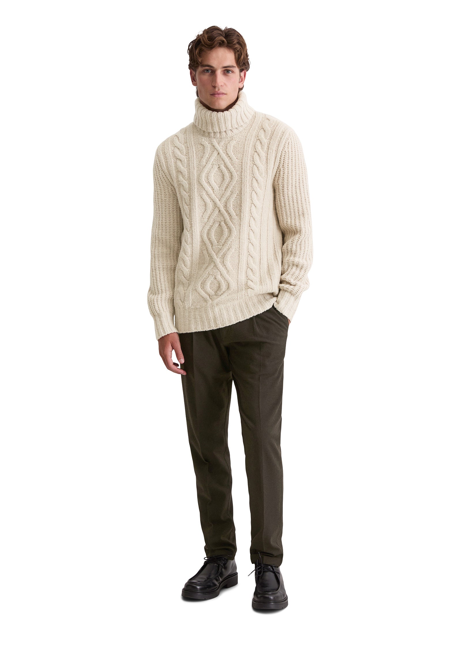 Strickpullover mit Rollkragen Regular Fit - 707-gray silk - Beige