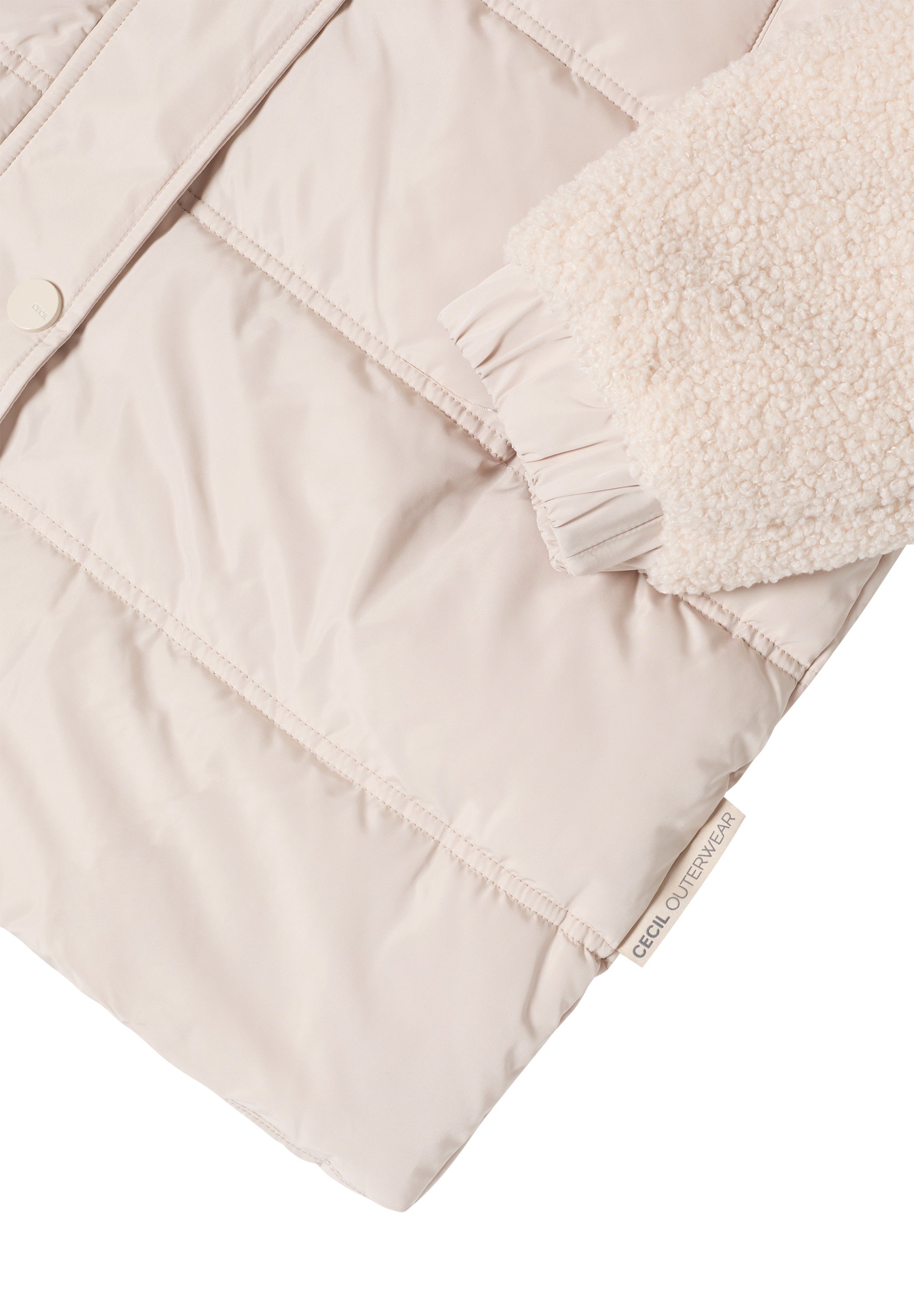 Steppmantel mit Stehkragen - 15641 teddy vanilla white - Beige