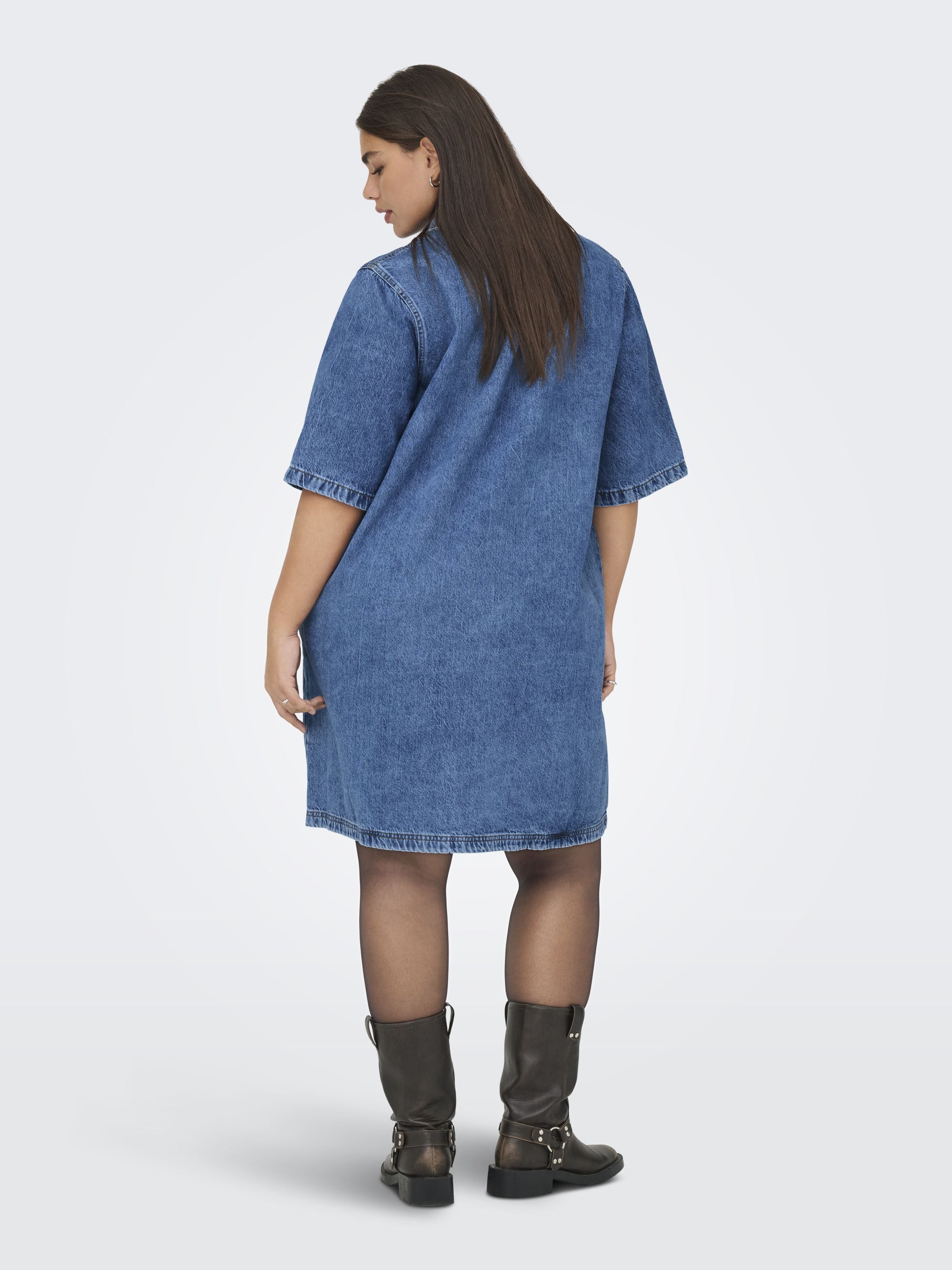 Jeanskleid Midi - Medium Blue Denim - Blau