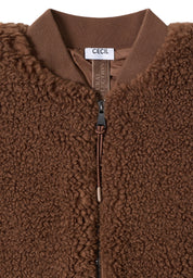 Teddyweste mit Bündchenkragen - 17113 mocha caramel - Braun