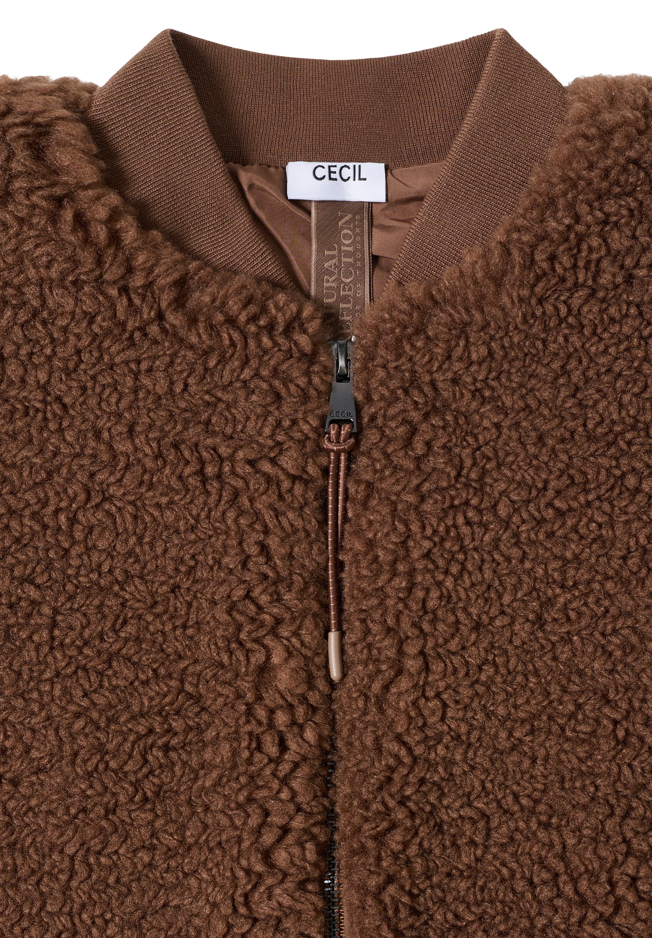 Teddyweste mit Bündchenkragen - 17113 mocha caramel - Braun