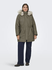 Parka Jacke - Stone Gray/NATURE FUR - Khaki