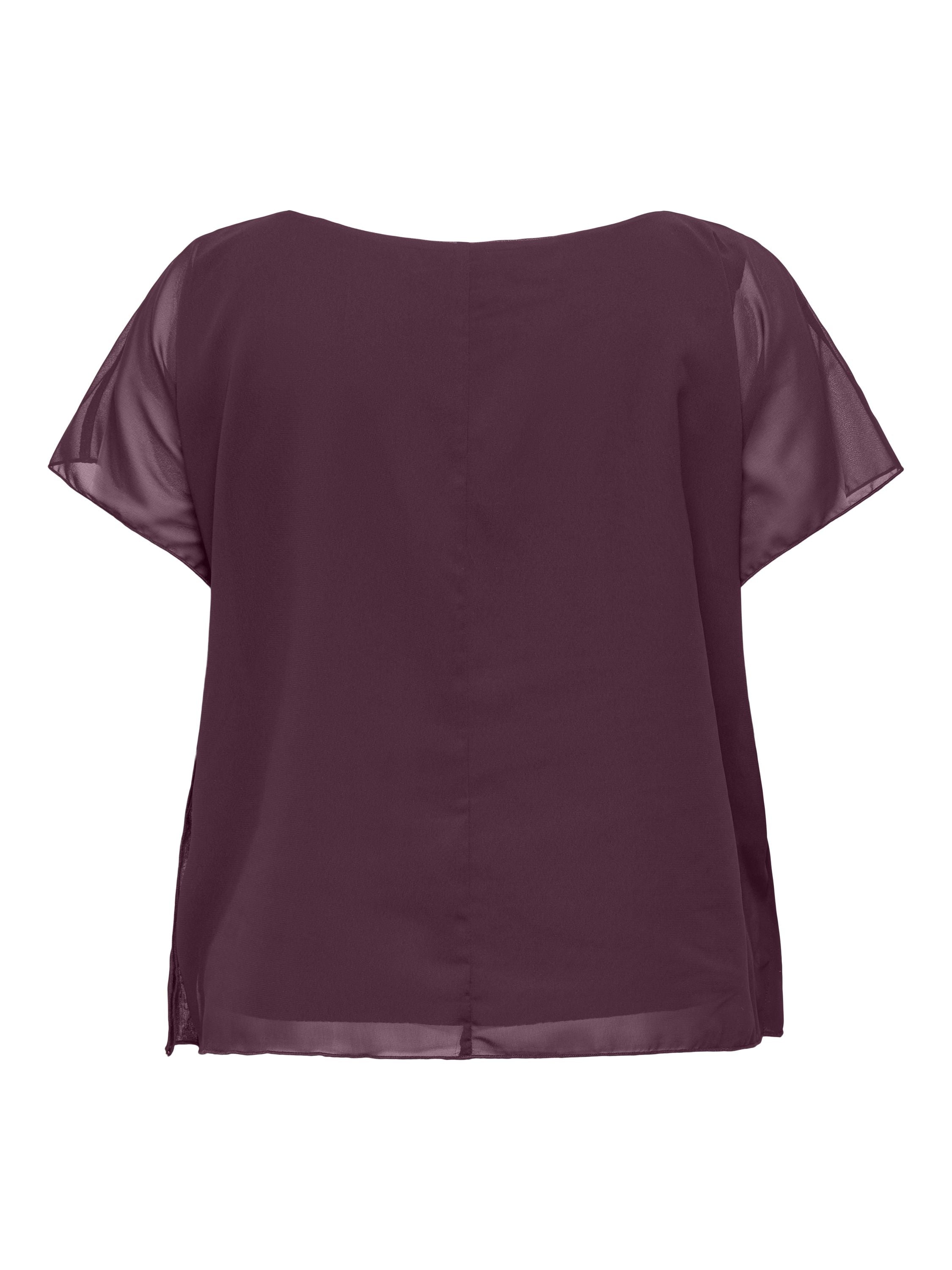 Chiffon-T-Shirt mit Rundhalsausschnitt - Winetasting - Rot