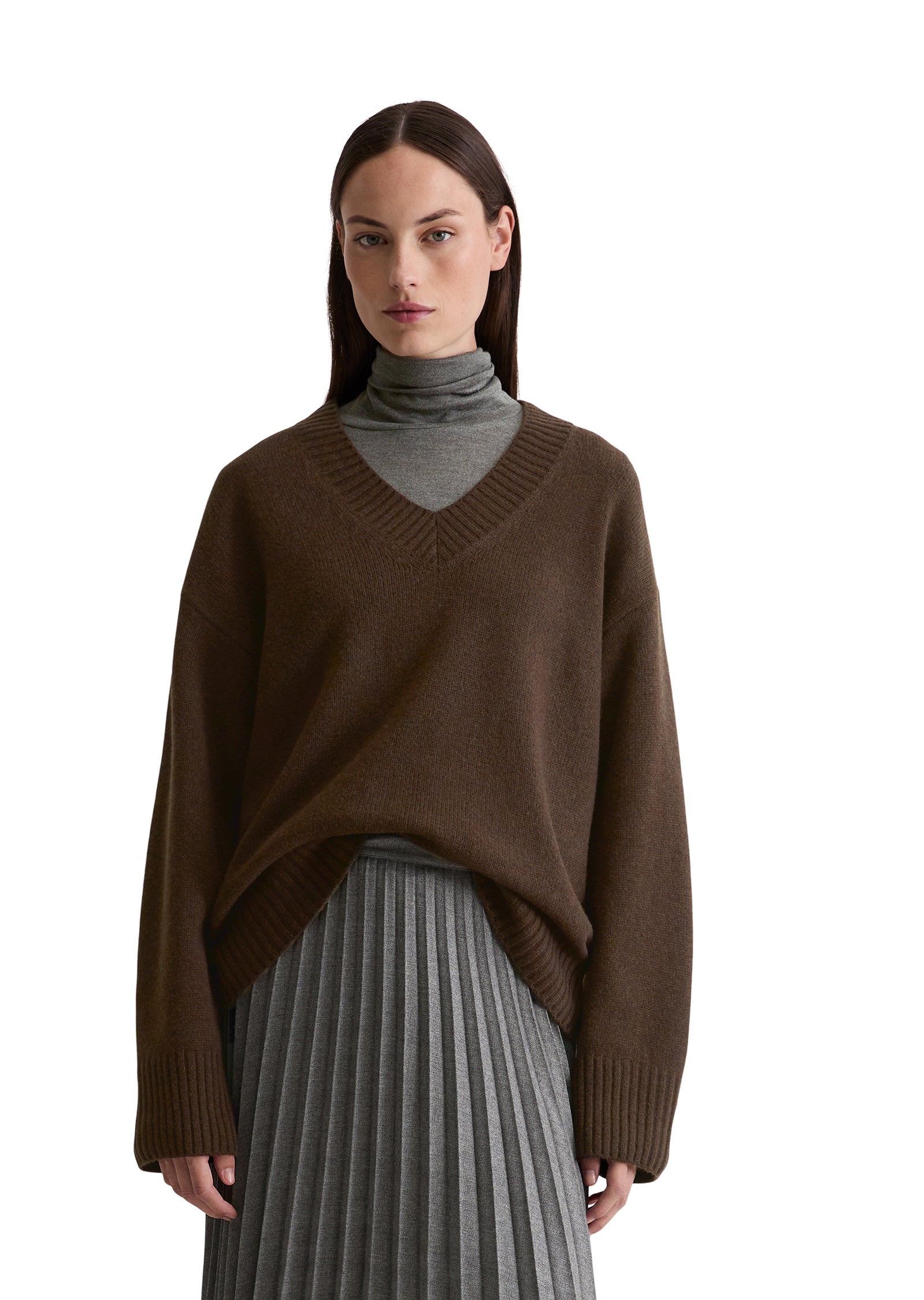 Strickpullover aus Schurwolle - 784-shaded brown - Braun