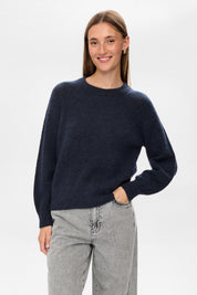 Strickpullover NURIETTE aus Wollmix - 3038 - Blau