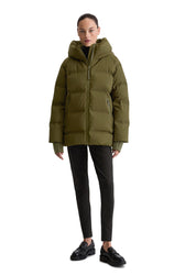 Daunenjacke mit Kapuze - 490-mossy olive - Grün