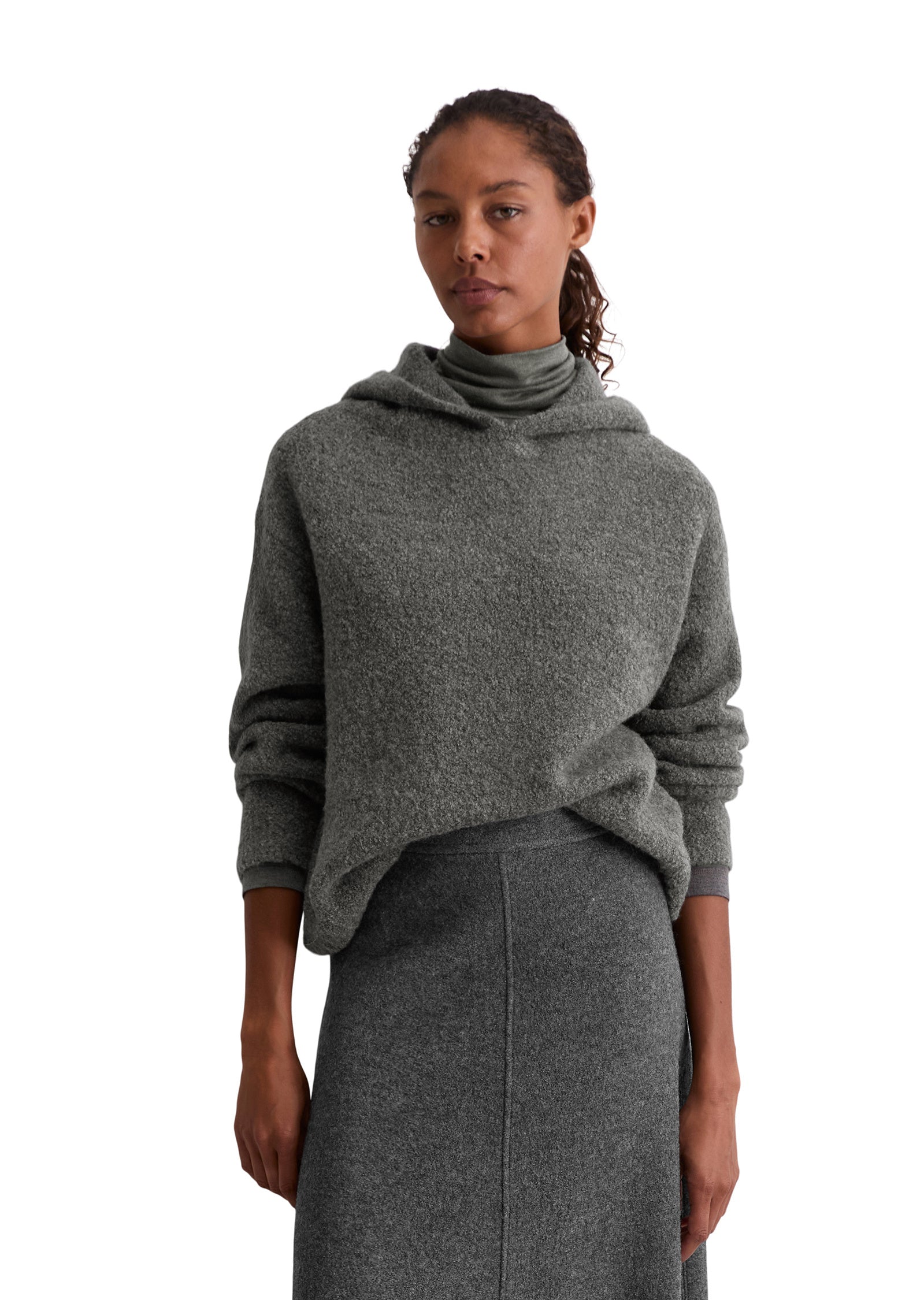 Blouclé-Hoodie Loose Fit - 927-rocky grey melange - Grau