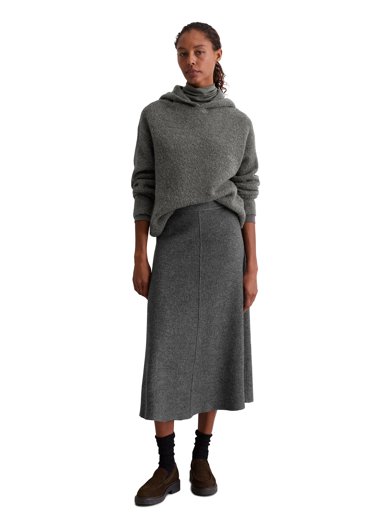 Blouclé-Hoodie Loose Fit - 927-rocky grey melange - Grau