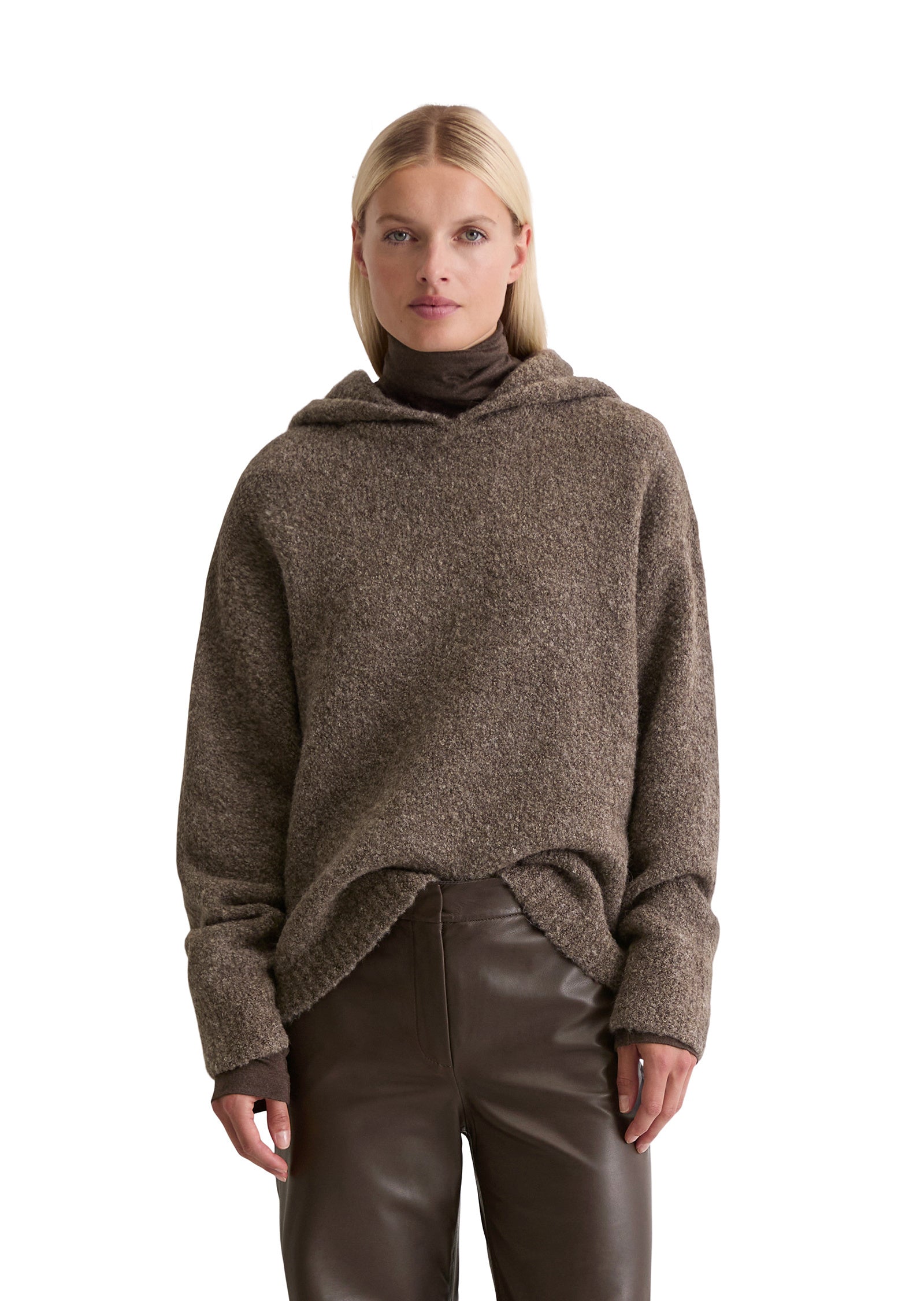 Strickpullover aus Schurwollmix - 785-shaded brown melange - Braun