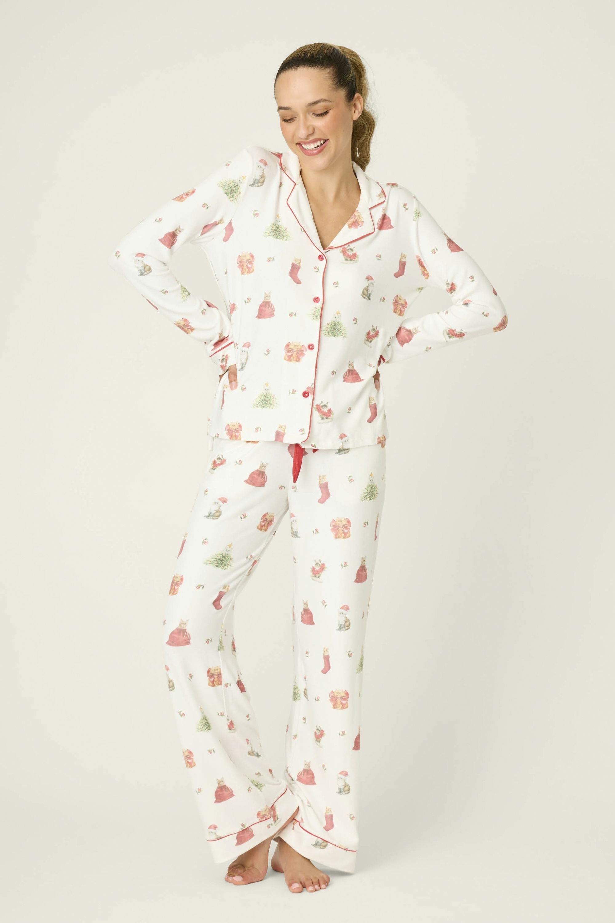 Pyjama-Set aus Butter-Jersey - 102-off-white - Weiß