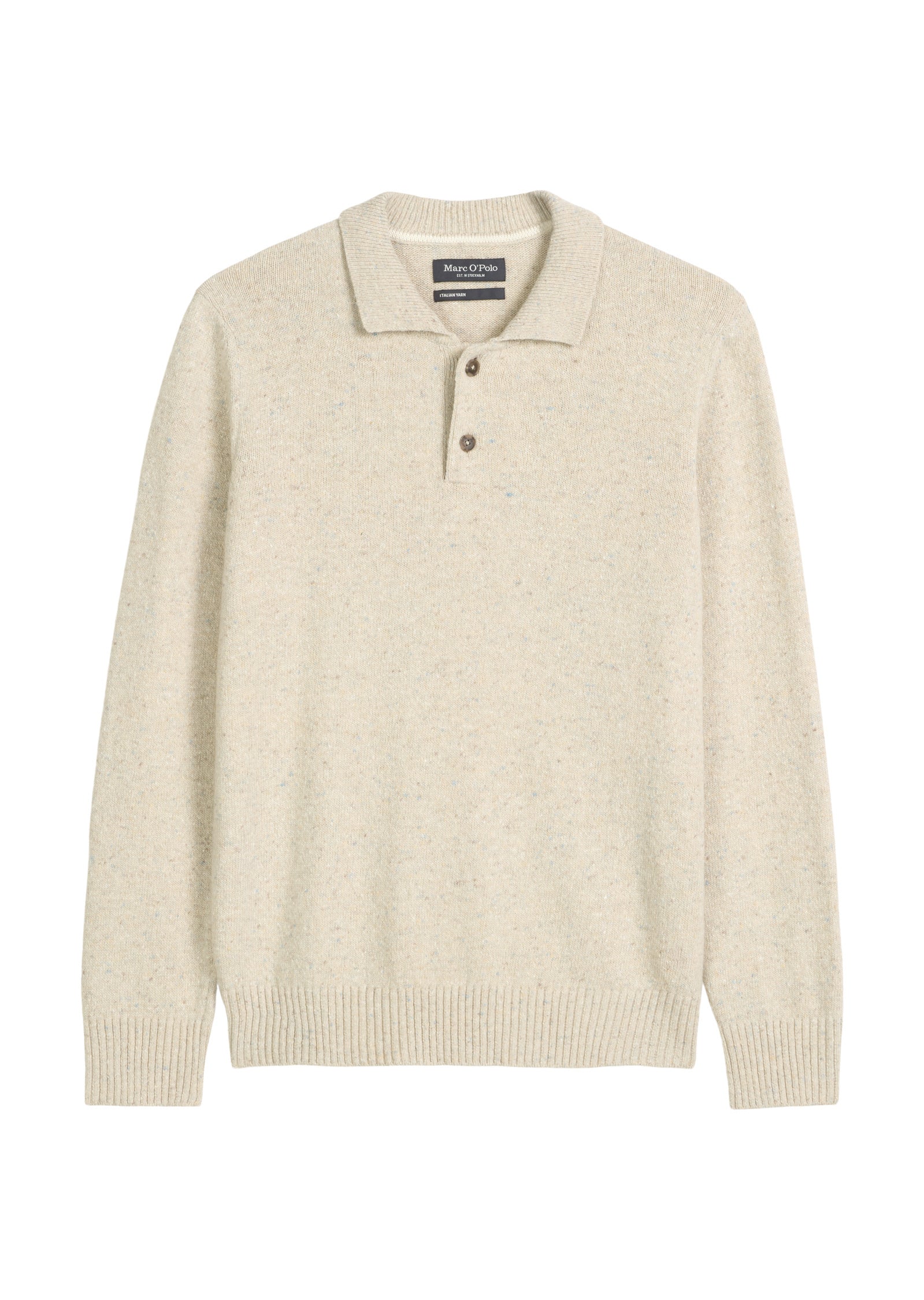 Strickpoloshirt aus Wollmix - 707-gray silk - Grau