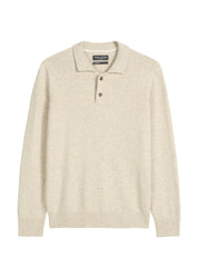 Strickpoloshirt aus Wollmix - 707-gray silk - Grau