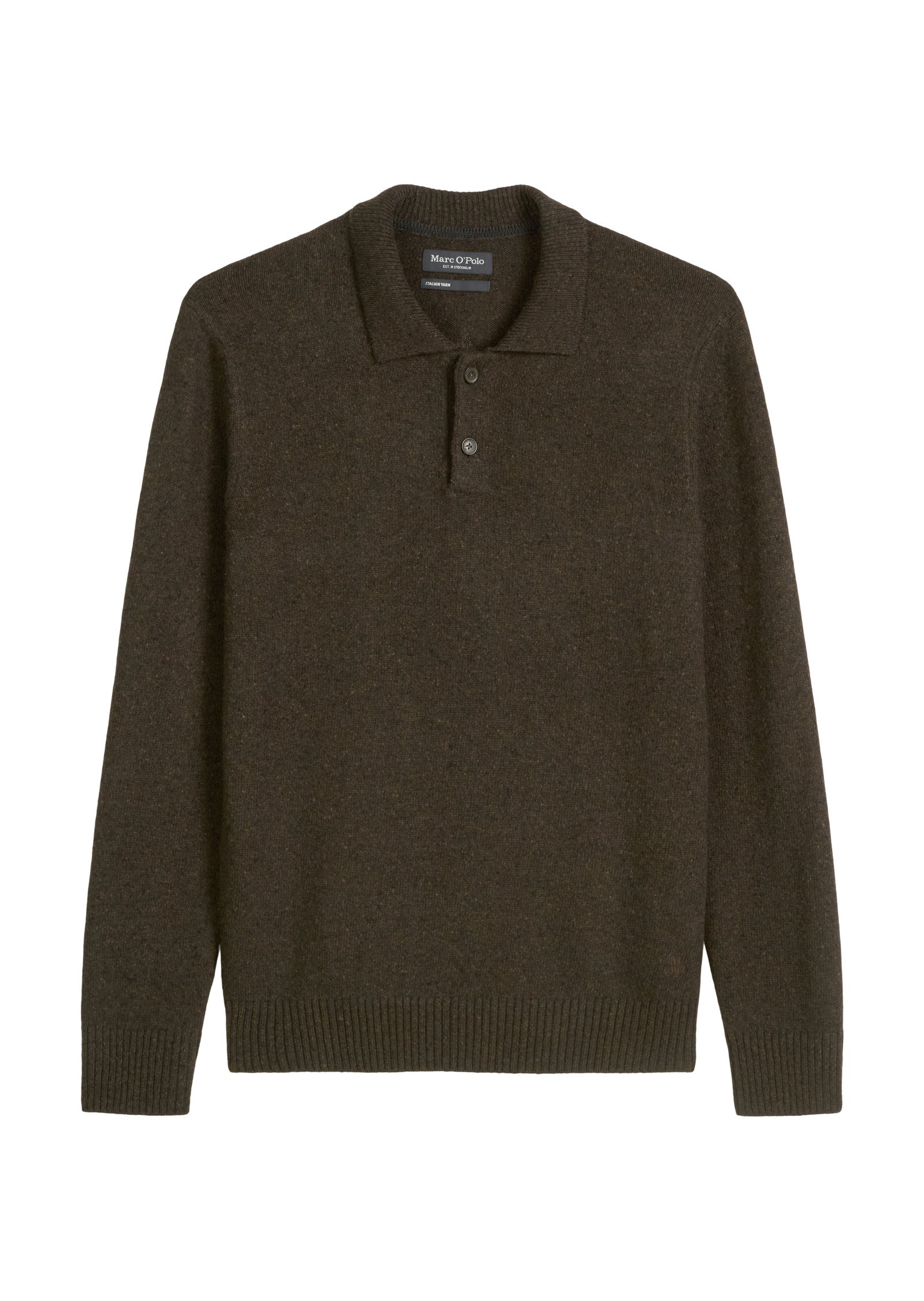 Strickpoloshirt aus Wollmix - 780-burnt henna - Braun
