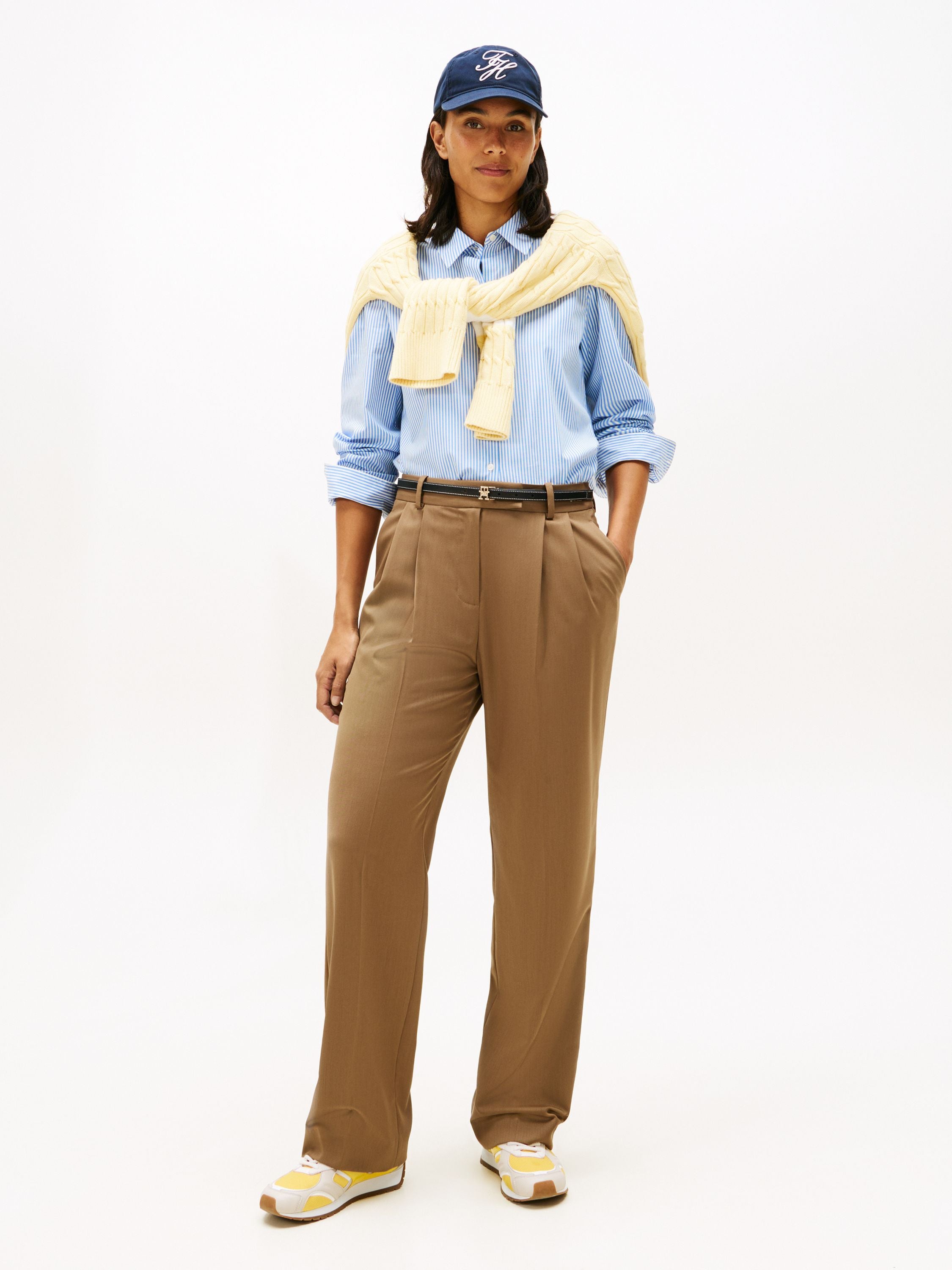 Bluse gestreift aus Baumwolle - 0BC-BLUE - Blau