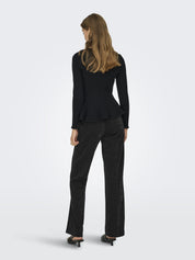 Schlupfhose Wide Leg - Black/SILVER LUREX - Schwarz
