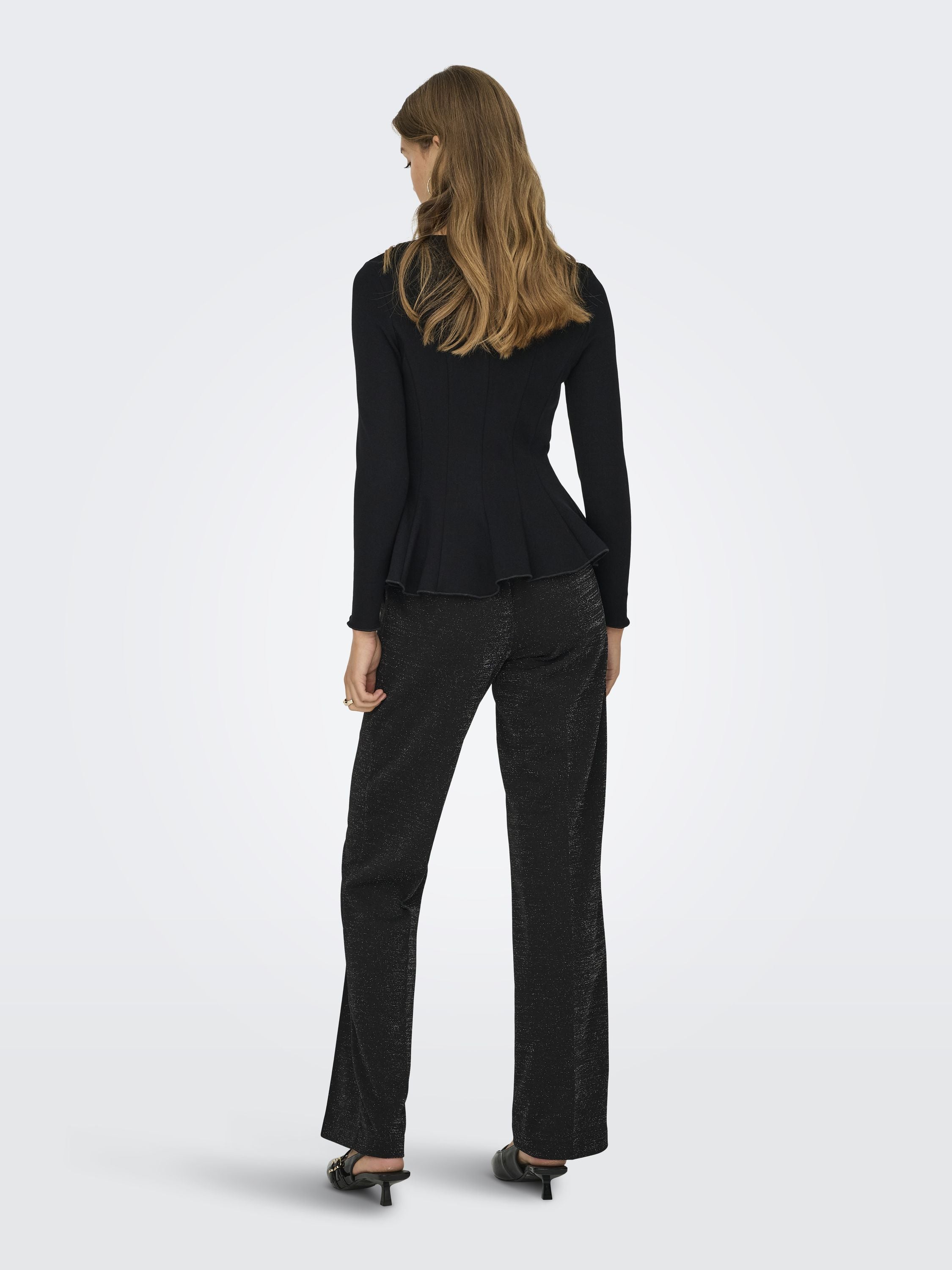 Schlupfhose Wide Leg - Black/SILVER LUREX - Schwarz