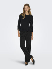 Schlupfhose Wide Leg - Black/SILVER LUREX - Schwarz