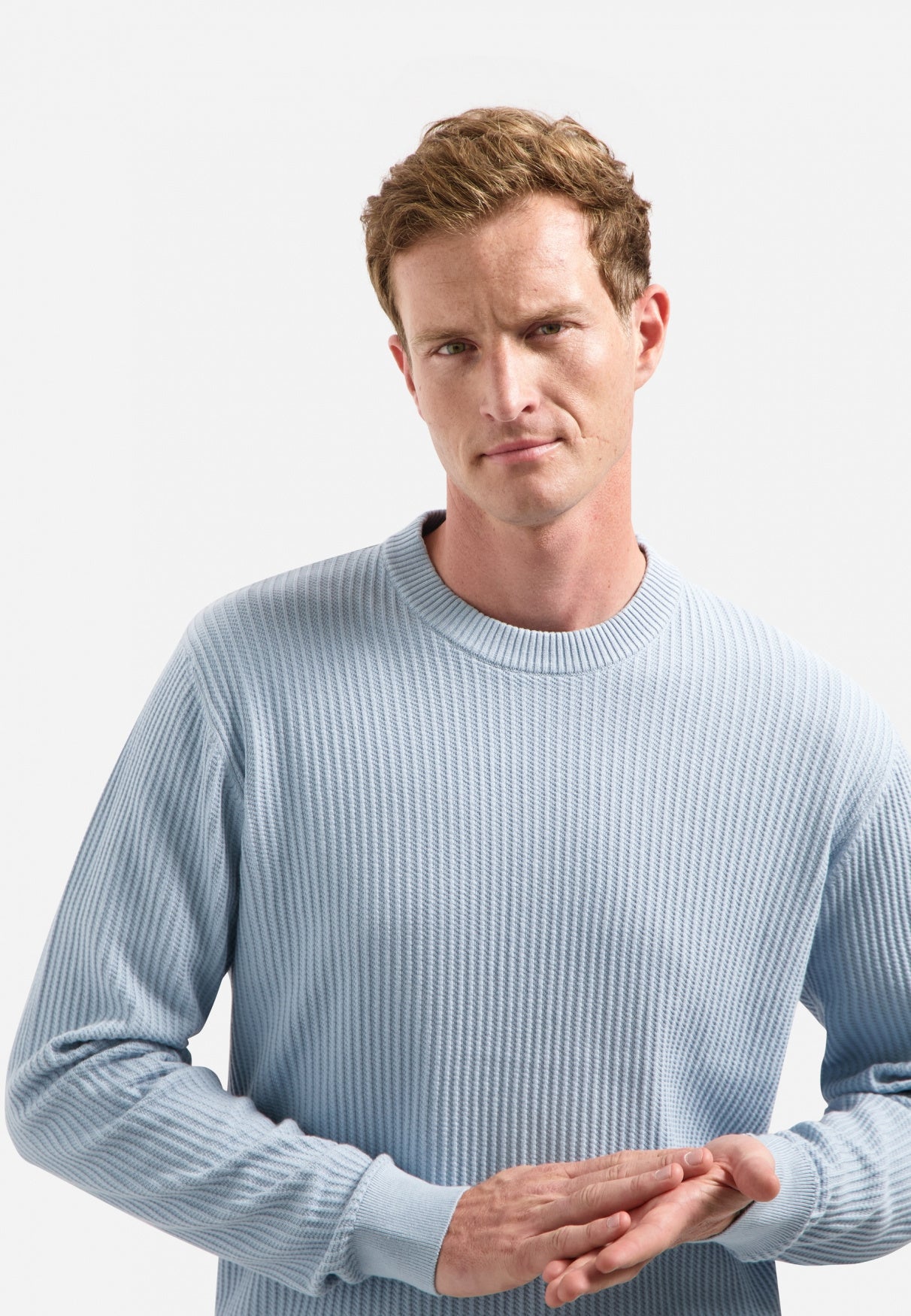 Strickpullover aus Baumwollmix - 138-Dusty Blue - Blau