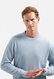 Strickpullover aus Baumwollmix - 138-Dusty Blue - Blau