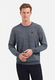 Strickpullover Regular Fit aus Baumwollmix - 138-Dusty Blue - Blau