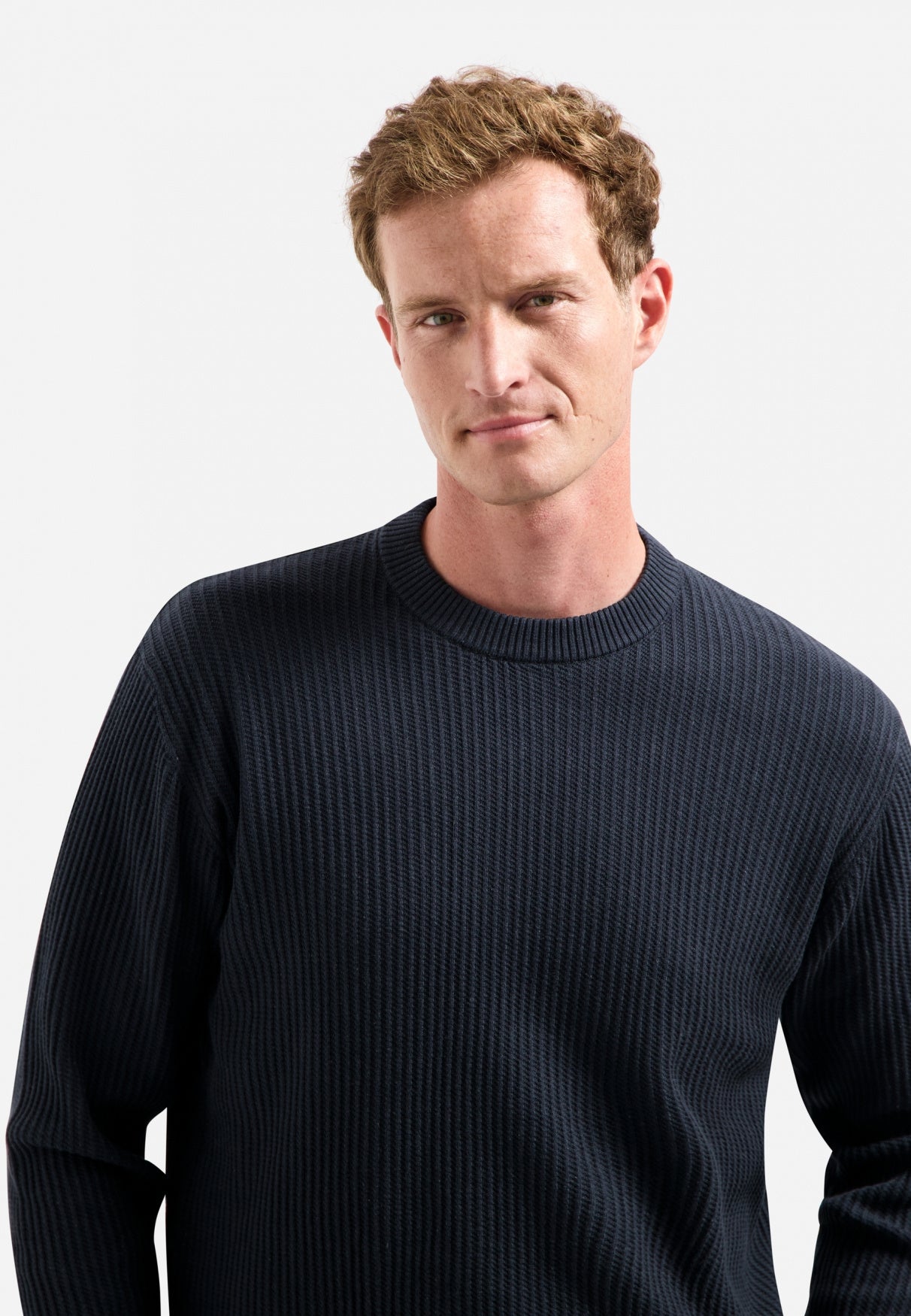 Strickpullover aus Baumwollmix - 078-Night - Blau