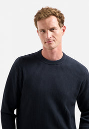 Strickpullover aus Baumwollmix - 078-Night - Blau