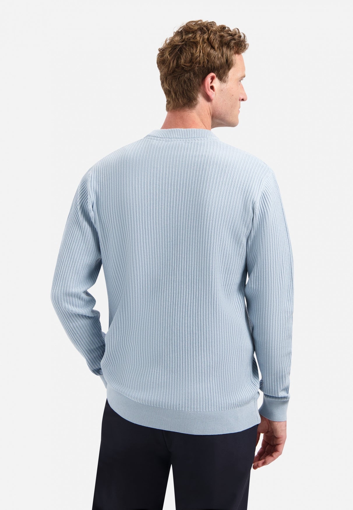 Strickpullover aus Baumwollmix - 138-Dusty Blue - Blau