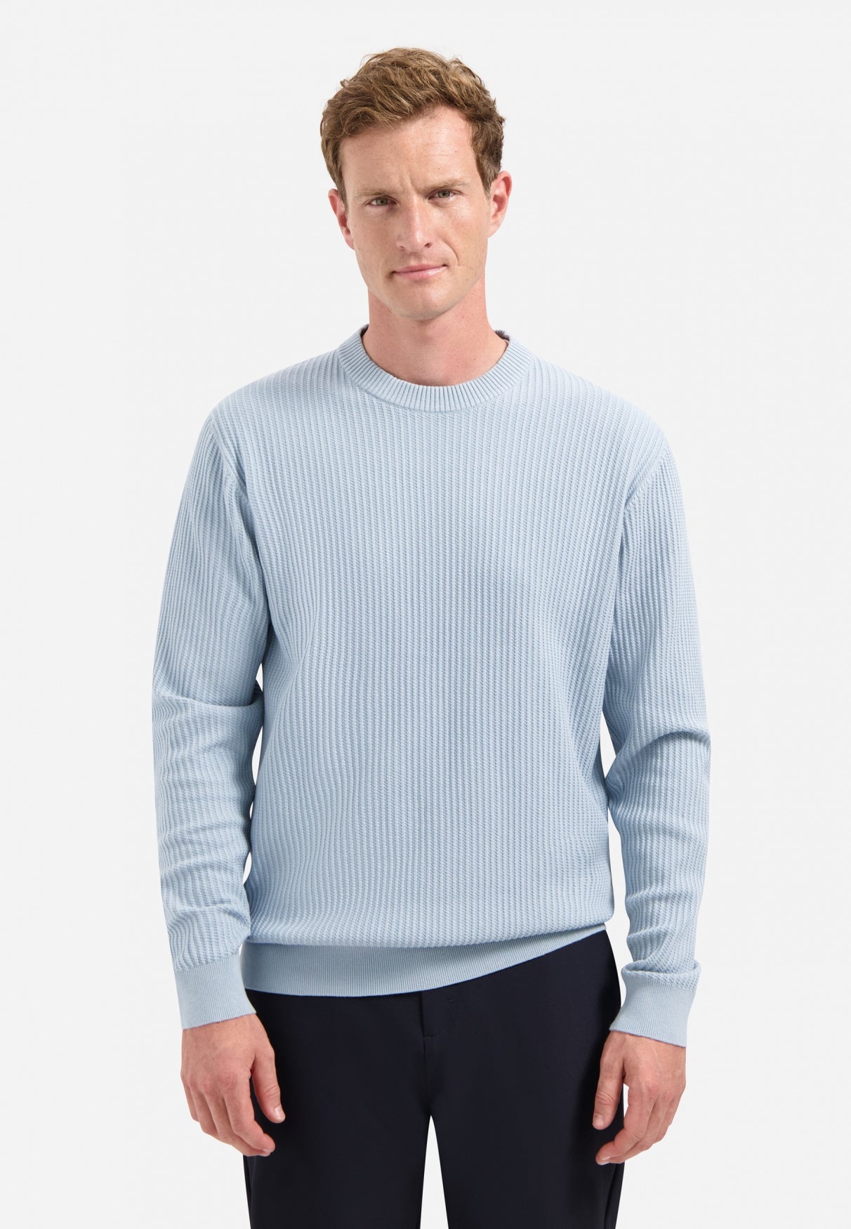 Strickpullover aus Baumwollmix - 138-Dusty Blue - Blau