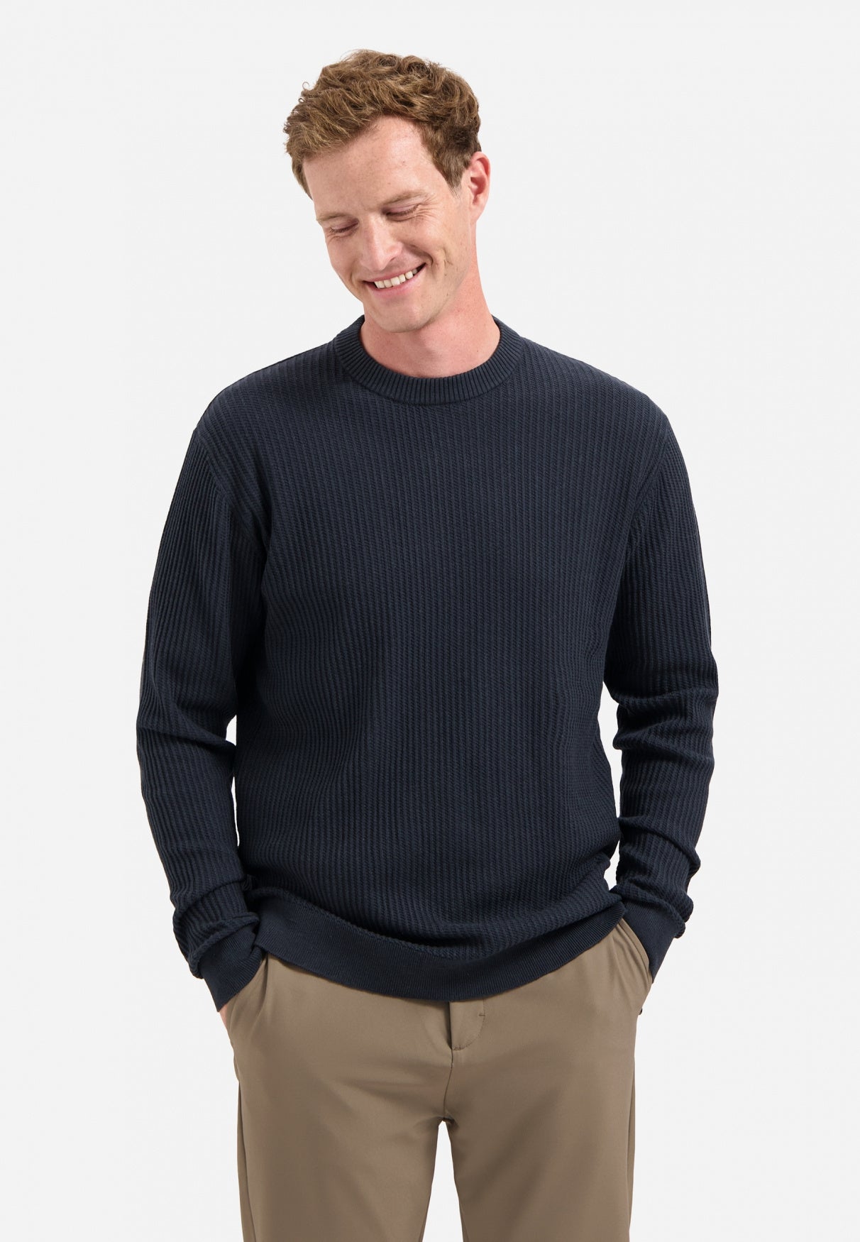 Strickpullover aus Baumwollmix - 078-Night - Blau
