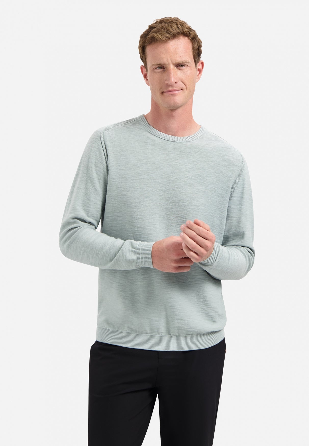 Pullover aus Baumwolle - 138-Dusty Blue - Grün