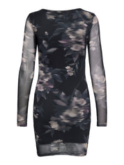 Meshkleid Mini floral - Twilight Mauve/Diffused floral - Schwarz