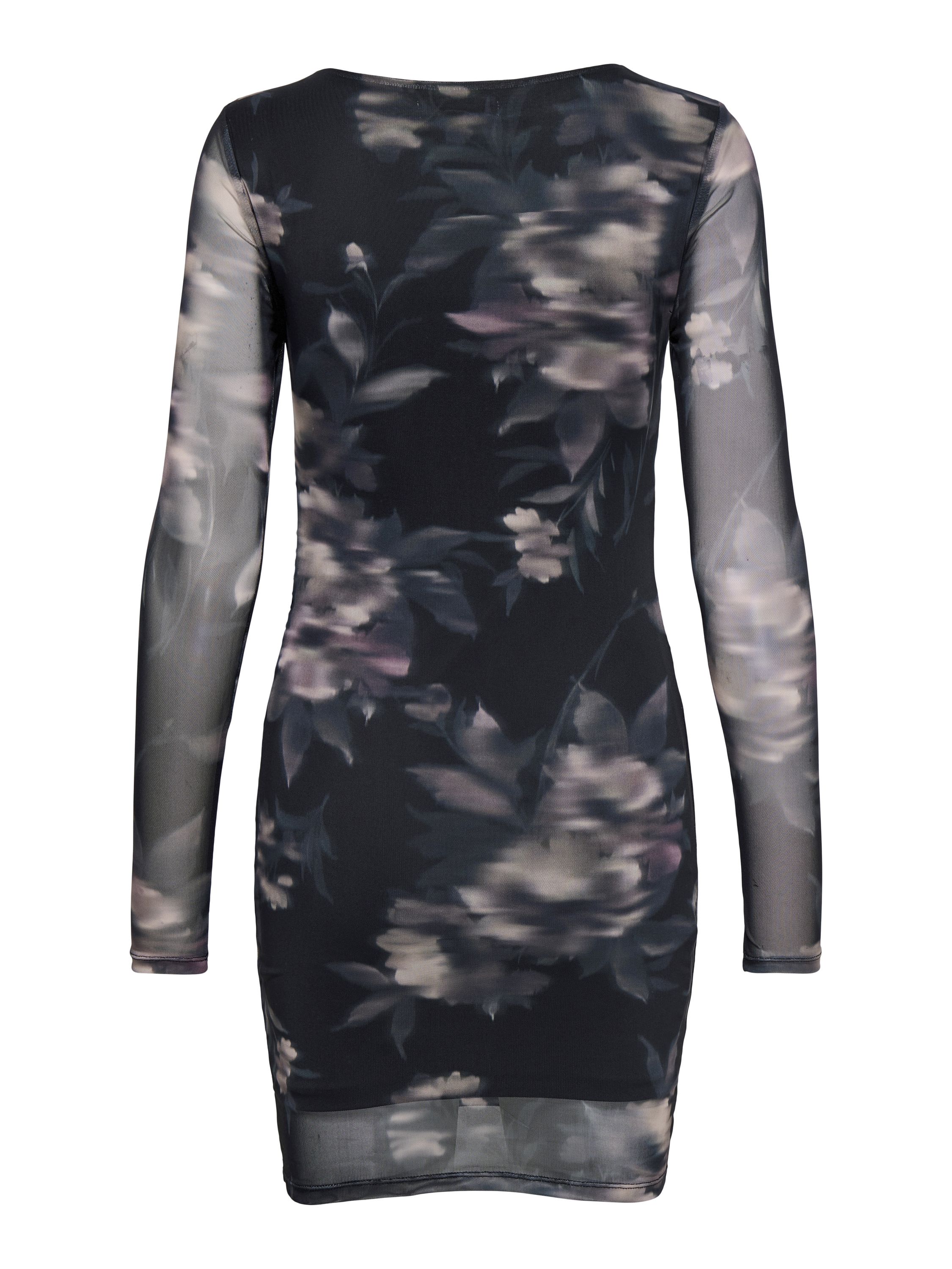 Meshkleid Mini floral - Twilight Mauve/Diffused floral - Schwarz