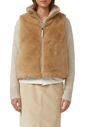 Weste mit Stehkragen - 8401-BROWN - Braun