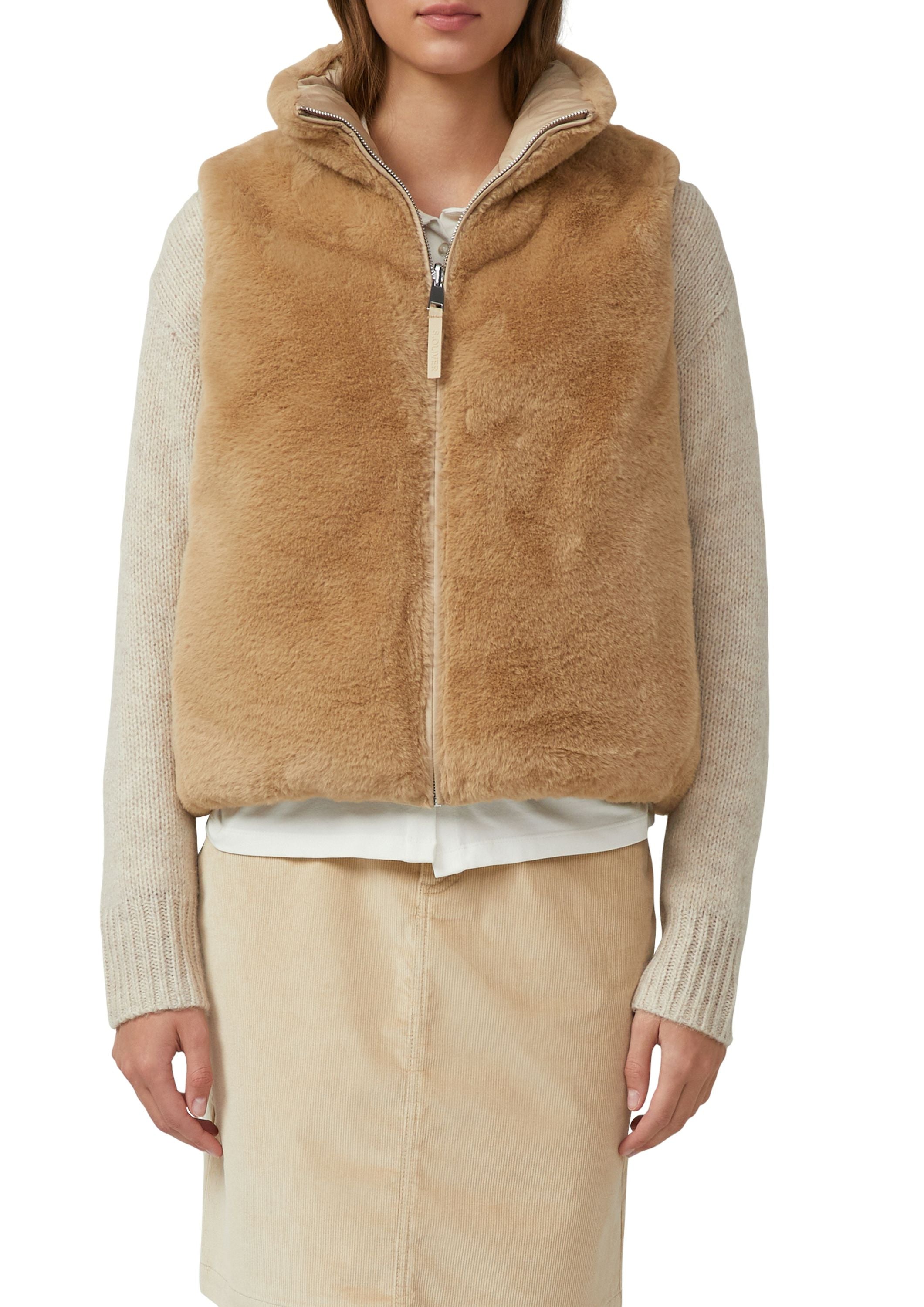 Weste mit Stehkragen - 8401-BROWN - Braun