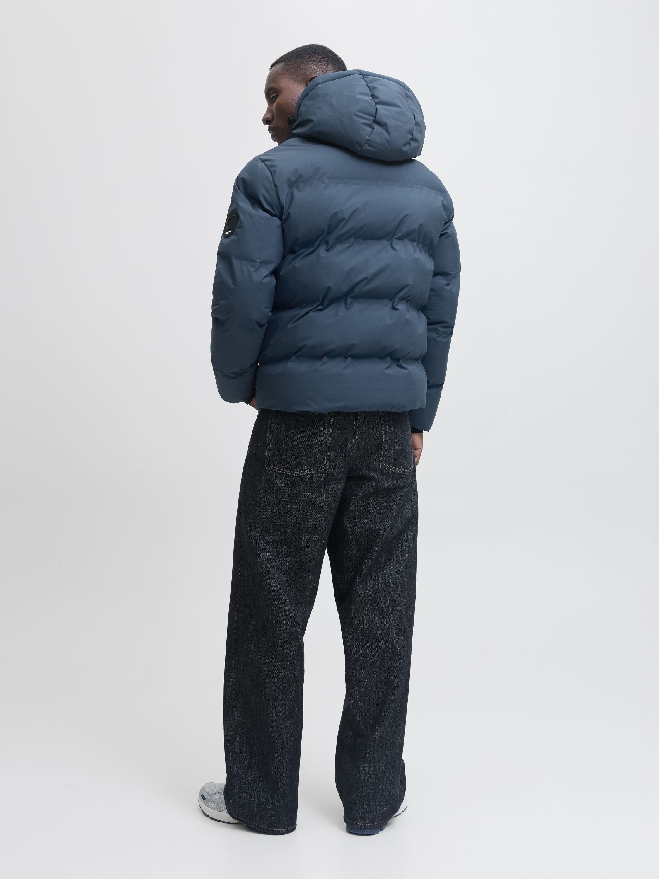 Steppjacke mit Kapuze - Titan - Blau