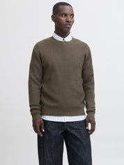 Strickpullover aus Baumwolle - Crocodile/Twist/Zizag structur - Khaki