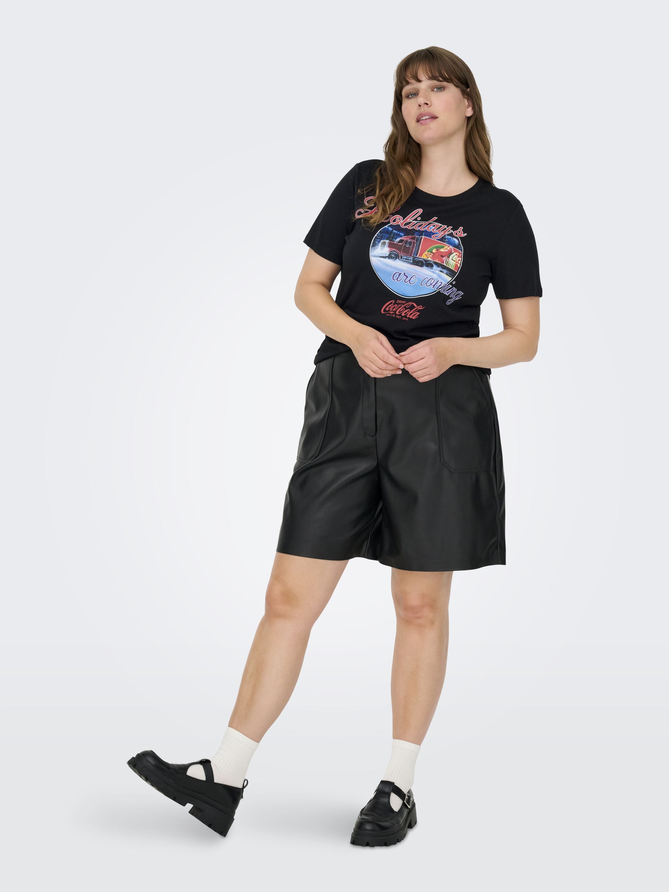 T-Shirt COCA COLA aus Bio-Baumwolle - Black/HOLIDAYS ARE COMING - Schwarz