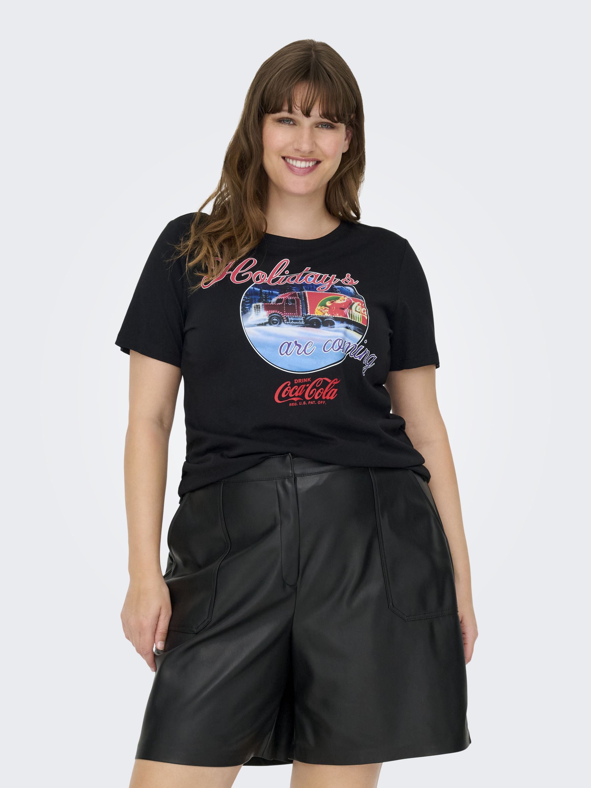 T-Shirt COCA COLA aus Bio-Baumwolle - Black/HOLIDAYS ARE COMING - Schwarz