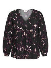 Bluse INDIGO LIFE aus Viskose - Black/SPOTLIGHT - Schwarz