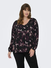 Bluse INDIGO LIFE aus Viskose - Black/SPOTLIGHT - Schwarz