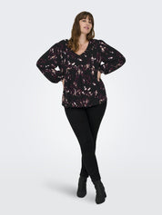 Bluse INDIGO LIFE aus Viskose - Black/SPOTLIGHT - Schwarz