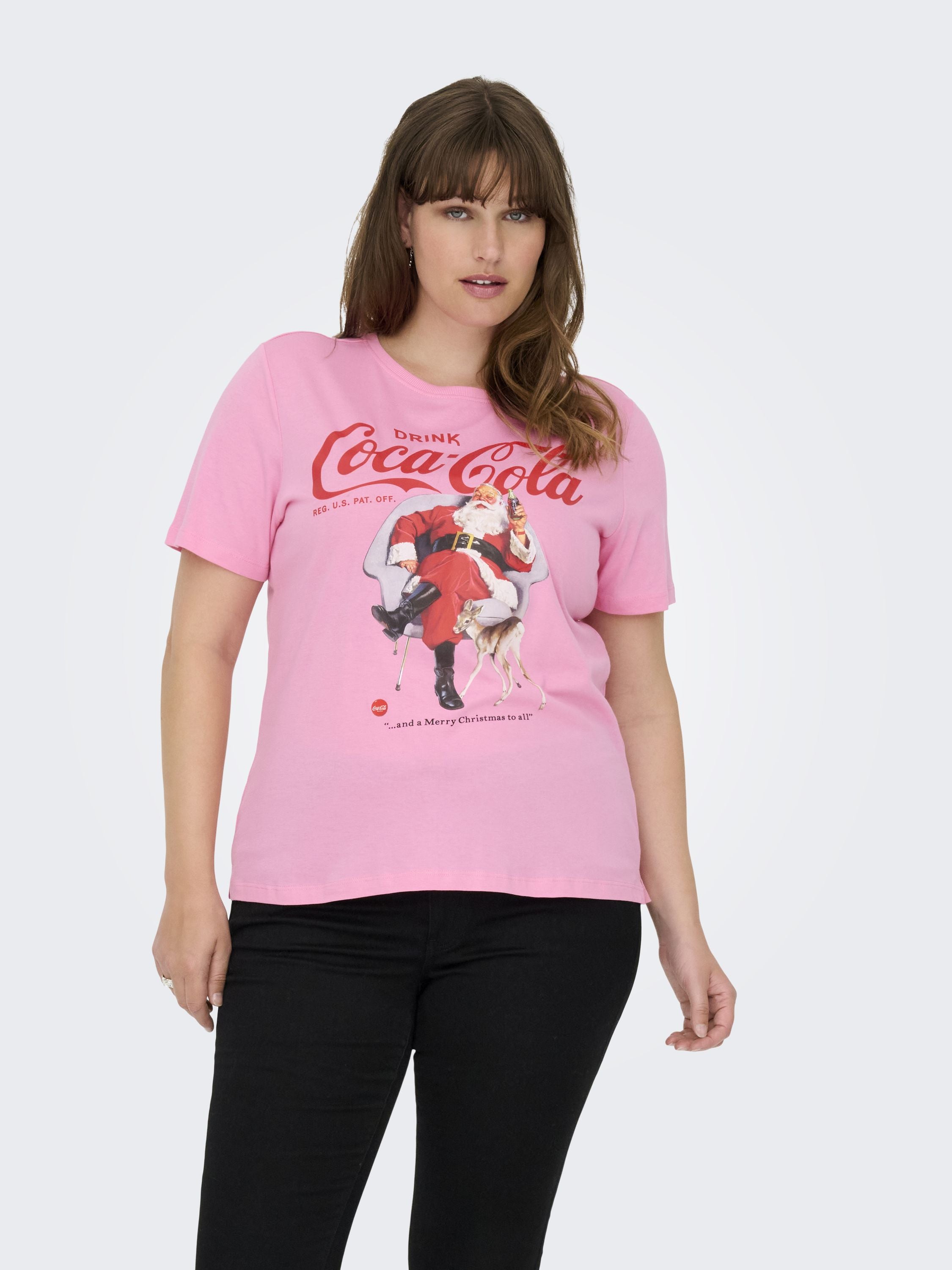 T-Shirt COCA COLA aus Bio-Baumwolle - Sachet Pink/SANTAAND DEER - Pink